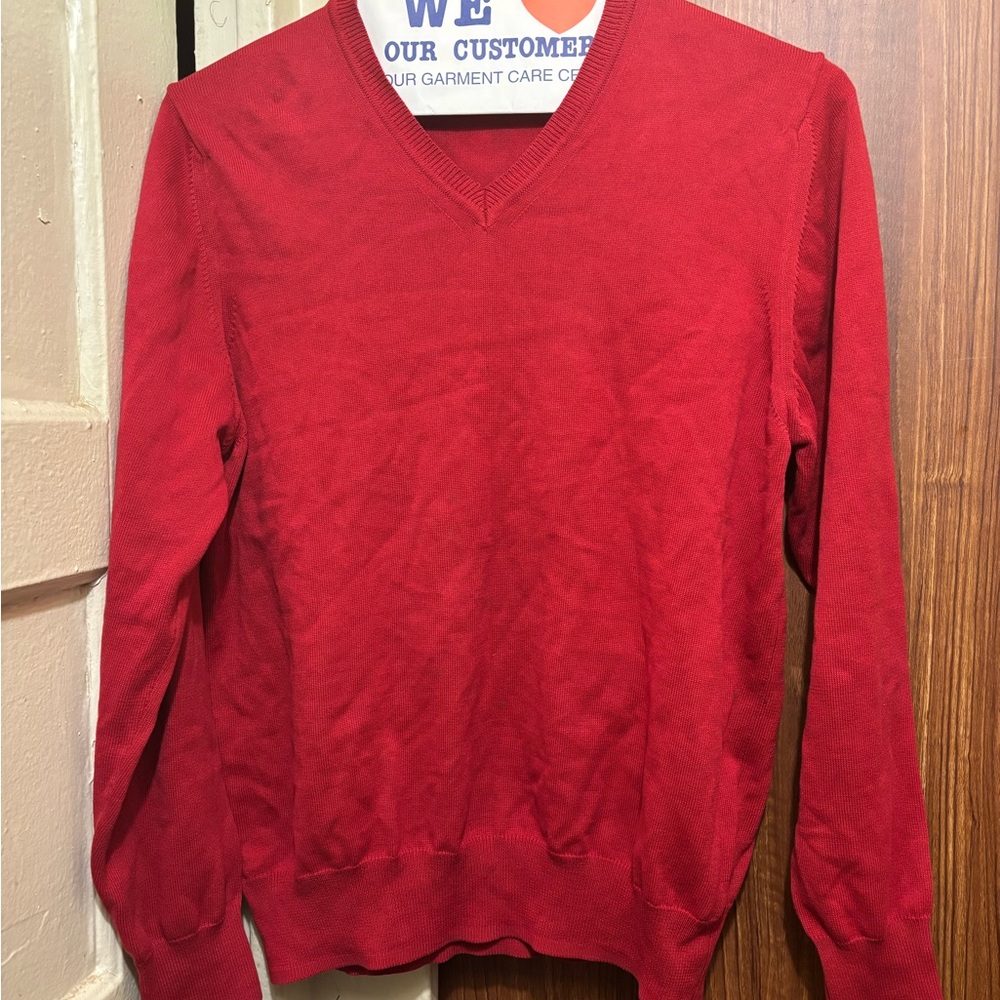 Zara Vibrant Red V-Neck Sweater